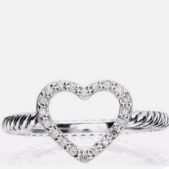 David Yurman Cable Heart Pave Diamond Ring 💍 - Picture 4 of 9